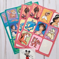 Disney World Mickey Souvenir Sticker-13 and Aladdin Snow White Stickers-4 Sheets