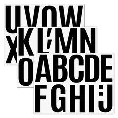 258 Pcs Waterproof 4-Inch Self-Adhesive Vinyl Stickers Black Alphabet & Numbers