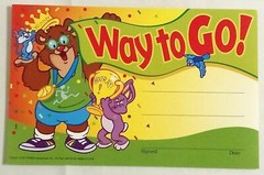 Vintage 80s Trend Enterprises Award Recognition Certificate Card *WAY TO G0 1987