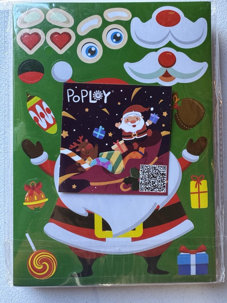 POPLAY 34PCS Make Your Own Christmas Face Stickers DIY Kids Crafts Games Set