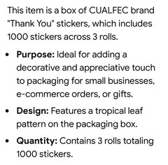 1000 Different 1.5″ Thank You Stickers Thank You Small Business Labels