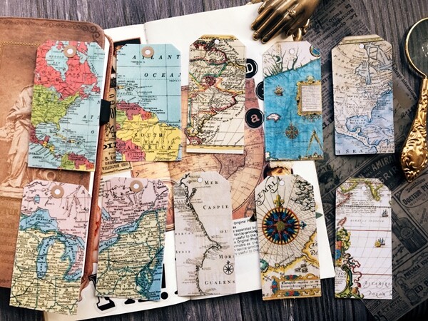 10pcs/pack vellum Stickers Pack / vintage map world travel stickers Y06