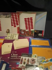 Scrapbook & Card Lot Rub-ons, Stickers, Printer Paper, Scissors, Paper Crimper