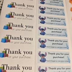 100 mixed thank you stickers