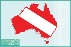 AUSTRALIA Shaped DIVE Flag Vinyl Decal Car Truck Sticker SCUBA Diving Decal