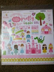 Crafts 12X12 Lot 10 Cardstock Sticker Sheets EP Girl Theme Princess Mermaids