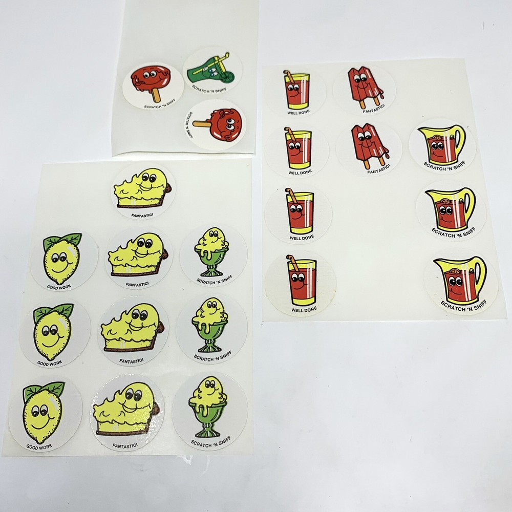 Lot 22 Vintage CTP Scratch & Sniff Lemon & Fruit Punch Matte Sniffys 1980s