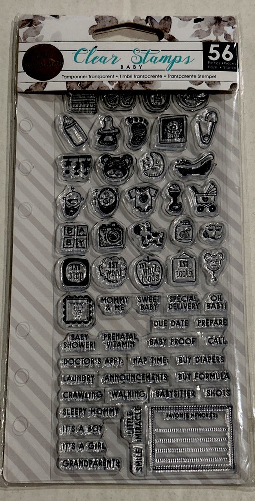 My Prima Planner 56 Clear Stamps -Baby Mini Icons & Words, 591588