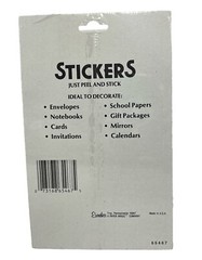 Vintage Christmas Stickers Snowman Candy Cane Hearts Eureka New 4 Sheets