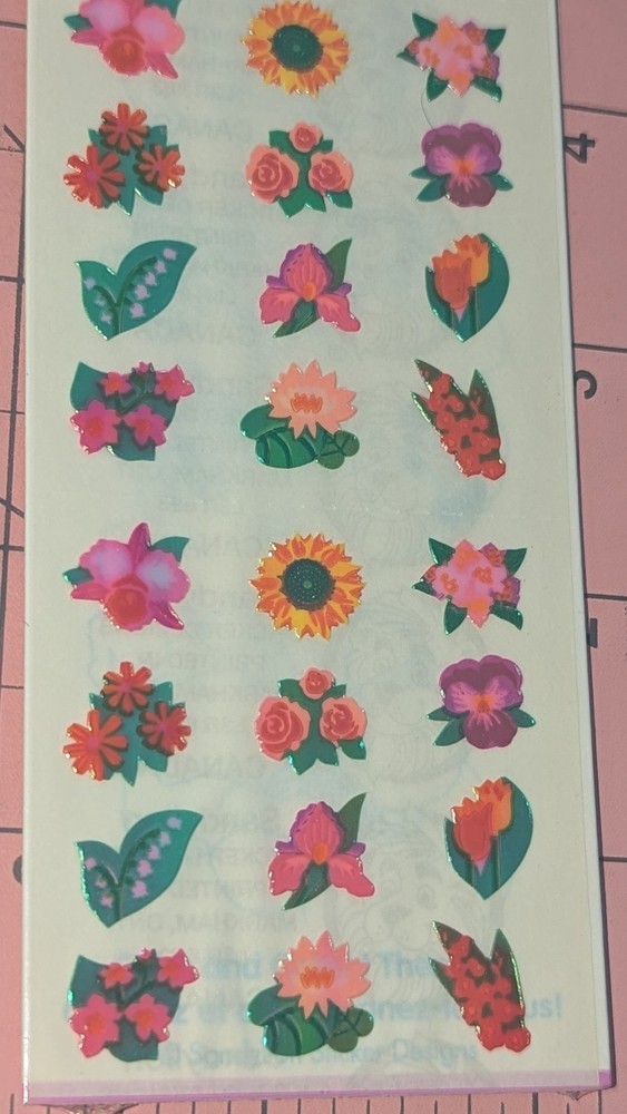 Vintage Sandylion Stickers Mother Of Pearl Mini Micro Flowers New Pack READ