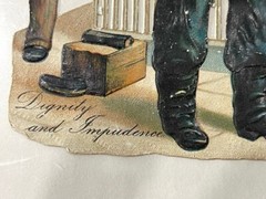 1271B – 1900 Vintage «Victorian Die Cut Monkey Police Bulldog ! Excellent!