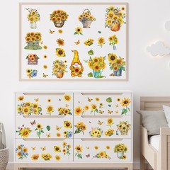 Sunflower Rub on Transfers for Crafts – 12 Sheets 5.9 x inches,
