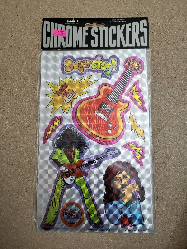 RARE Vintage 80’s Mark 1 Chrome Stickers Rock N Roll Superstar NEW