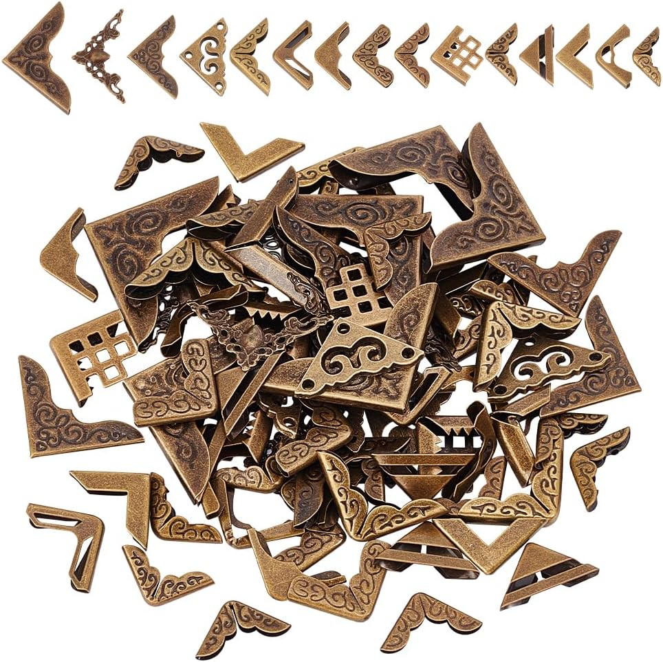 90pcs 15 Styles Metal Book Corner Protector, Corner Protectors Guard Edge Cov…