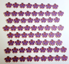 K&Company Boho Purple Flaming Flower 8pc Cardstock Stickers Glitter Scrapbook