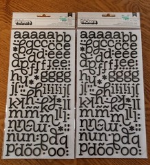 Lot 10 Packs 3 Dimensional Letters/Numbers Black Red Glitter 1,172 Pieces NEW