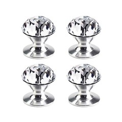 4 Pcs Crystal Self Stick Knobs Aluminum Self Adhesive Handle Pull Stick On Ha…