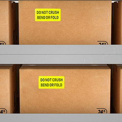 1X2 Inch DO NOT Crush Bend or FOLD Warning Shipping Stickers Self Adhesive Label