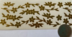 GOLD METALLIC FLOWER BORDER Stickers(19pc)Stampendous•Garden •Daisy•Card Making•