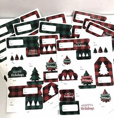 BiGDoT Christmas Gifts TO & FROM Sticker Labels Red & Green Plaid 10 Pages
