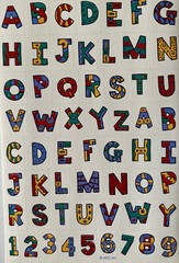 FESTIVE ALPHABET Stickers(58pc)4″x 6″Upper-Case•Letters•Words •Numbers•Monograms