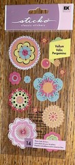 Sticko Vellum Colorful Flowers Garden Spring Card Making Craft Scrapbook Sticker