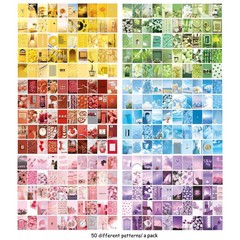 6 Sets 300 Pcs Washi Stickers Set Cute Aesthetic Sticker Book for Journaling
