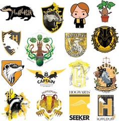 HARRY POTTER HUFFLEPUFF THEME DIE CUT VINYL 50 CT STICKER PACK