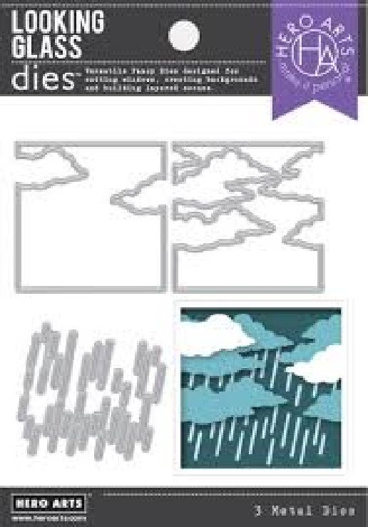 HERO ARTS – METAL CUTTING DIE – LOOKING GLASS RAIN AND CLOUDS