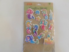 Crafters square pop up stickers mermaid, seahorse, fish, castle 12pc