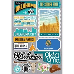 Crafts Stickers 3D Oklahoma Sooner State Shape License Plate Flower City Tulsa
