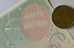 PASTEL HAPPY BIRTHDAY Stickers(9pc) Party*Cake*Balloons*Vintage 1985*Card Making