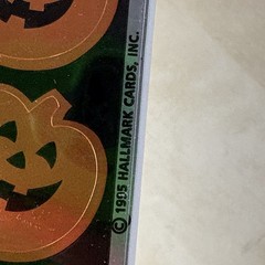 Vintage Sealed NEW Hallmark 1995 FOIL Halloween pumpkin sticker 2 Sheets