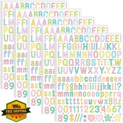 Auteard Letter Stickers Candy Color 0.5 Inch 60 Sheets