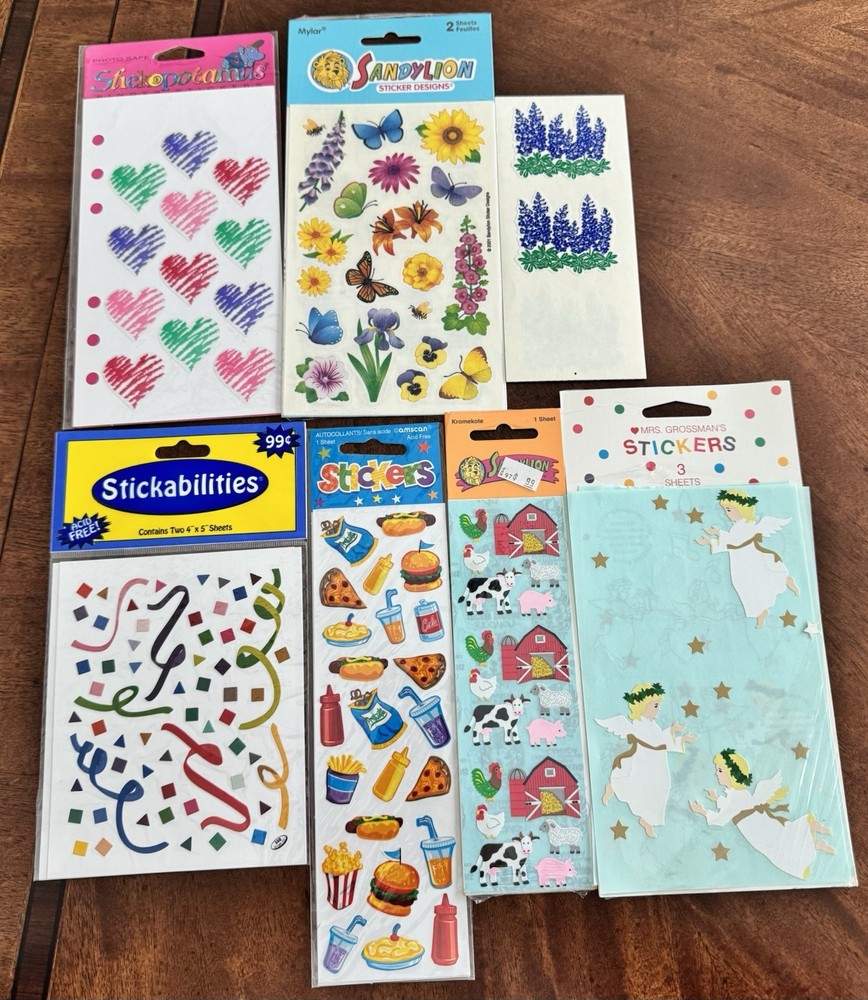 LOT OF SCRAPBOOKING STICKERS SANDYLION GROSSMANS AMSCAN STICKOPOTOMAS