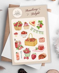 Strawberry Delight Sticker Sheet | Prairie Hills Studio | Food & Fruit Stickers