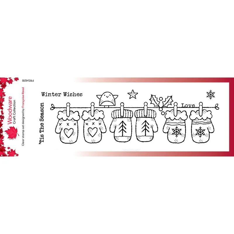 Woodware Craft Clear Stamp – WINTER MITTENS