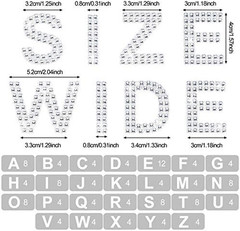 Zonon 136 Pieces Rhinestone Iron-On Letter Large Glitter Bling Alphabet Sticker