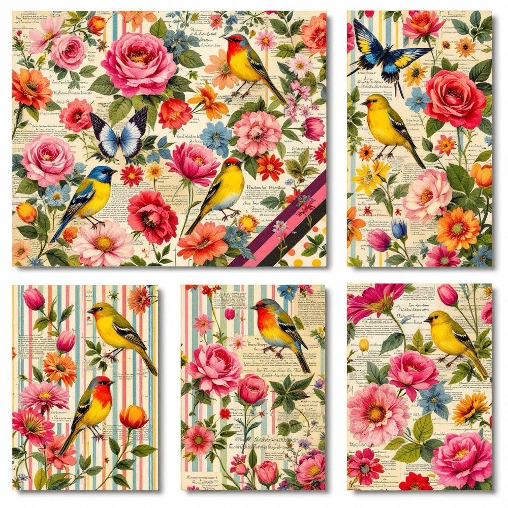 Spring Floral Flowers Decoupage Rice Paper For Ornament-Wood Art A4 1 Sheet