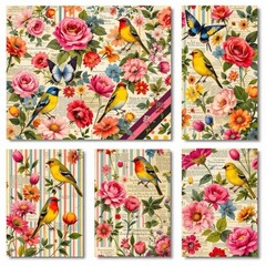 Spring Floral Flowers Decoupage Rice Paper For Ornament-Wood Art A4 1 Sheet
