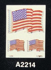7 Selectra VTG Patriotic American USA Prismatic Flag Stickers, 250th Anniversary