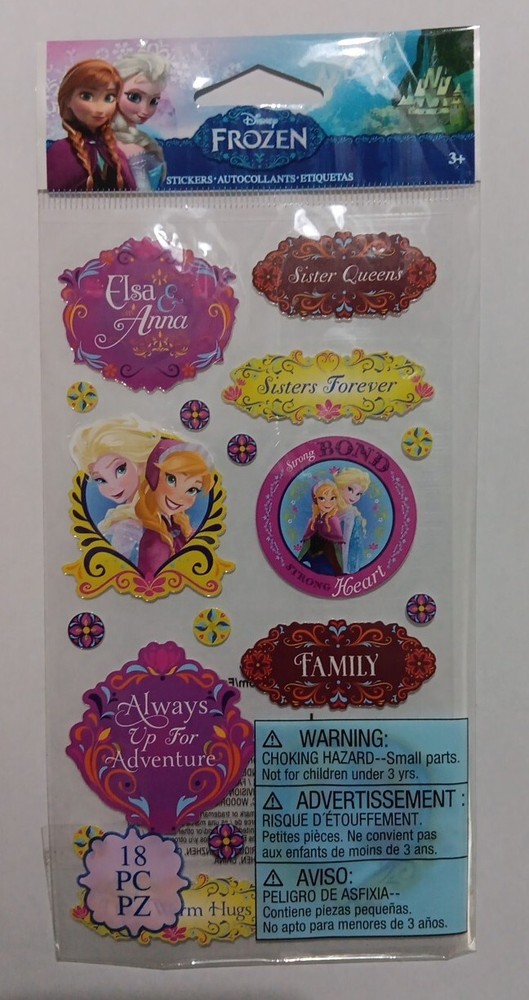 Disney Frozen ANNA & ELSA SISTERS Flat Stickers Kids Crafts