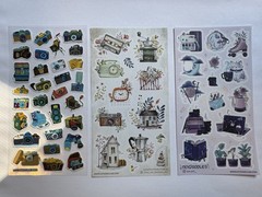 Writing, Mail, Books, & Cameras Sticker Set, 19 Sheets, Stickiiclub/Pipsticks