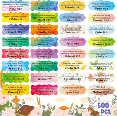 600 Pieces Bible Verse Stickers Inspirational Scripture Sticker, Christian