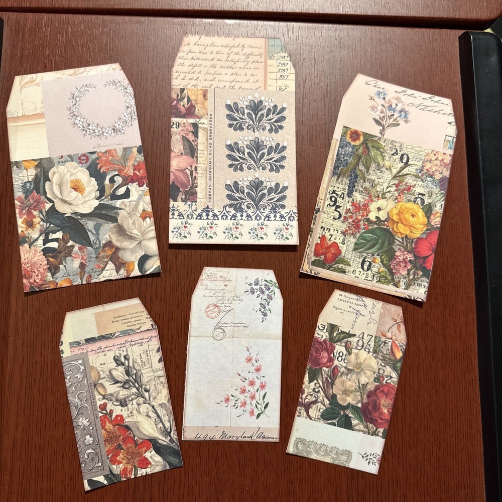 6JunkJournal Tags, Junk Journal Supplies, Scrapbooking, shabby chic, flowers ￼￼