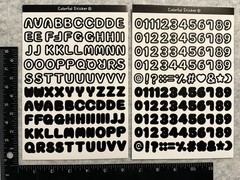 Lot of 6 Sheets Alphabet Letter Number Rainbow Cool Colorful Stickers