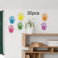 30x Colorful Hand Cutouts Helping Hands for Outdoor Notice Board Wall Locker