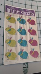 Vintage Stickers Easter Bunnies Prism Paper Magic Group 1 sheet