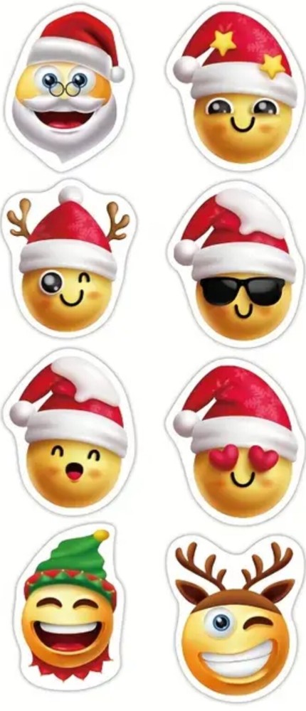 500 pcs Emotion Holiday Christmas Sticker Roll Kawaii Smile, Emoji, Happy Faces