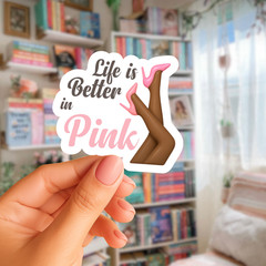 Girly pink sticker, Laptop Sticker, Waterproof Water Bottle Sticker, funny decal